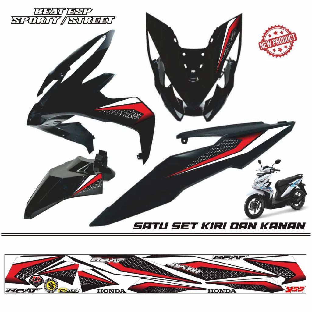 STIKER VARIASI BEAT ESP / STRIPING BEAT SPORTY NEW MOTIF