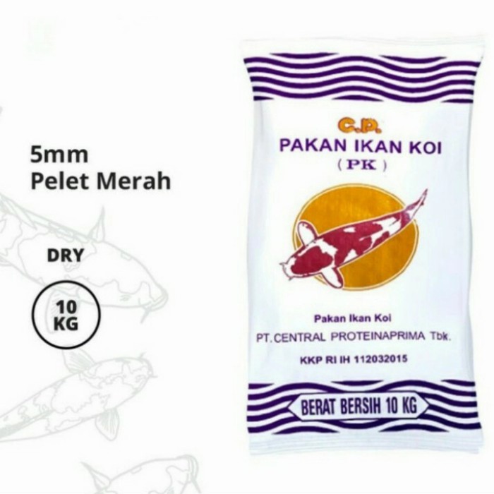 PAKAN/PELET IKAN HIAS KOI PK-5 (5MM) 10 KG KUALITAS BAGUS