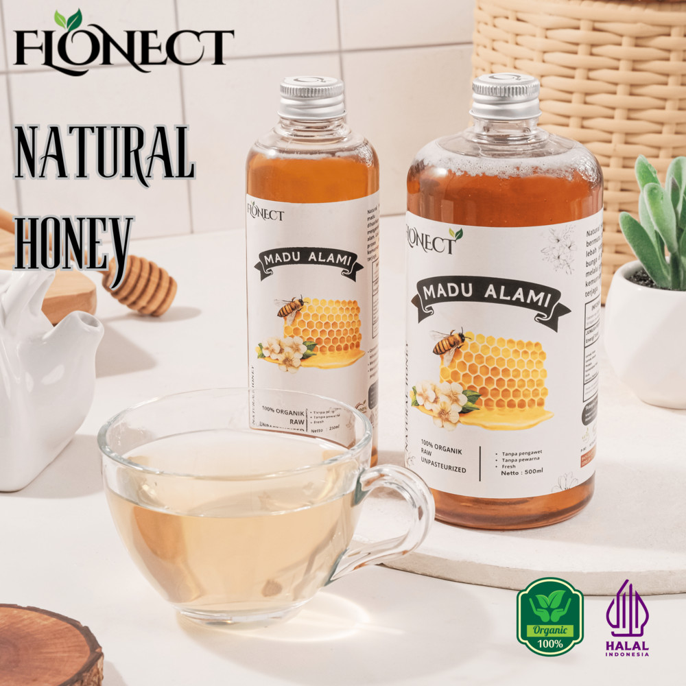 

Flonect Madu Alam Asli RAW Honey 500ml 250 ml Antioksidan Tinggi