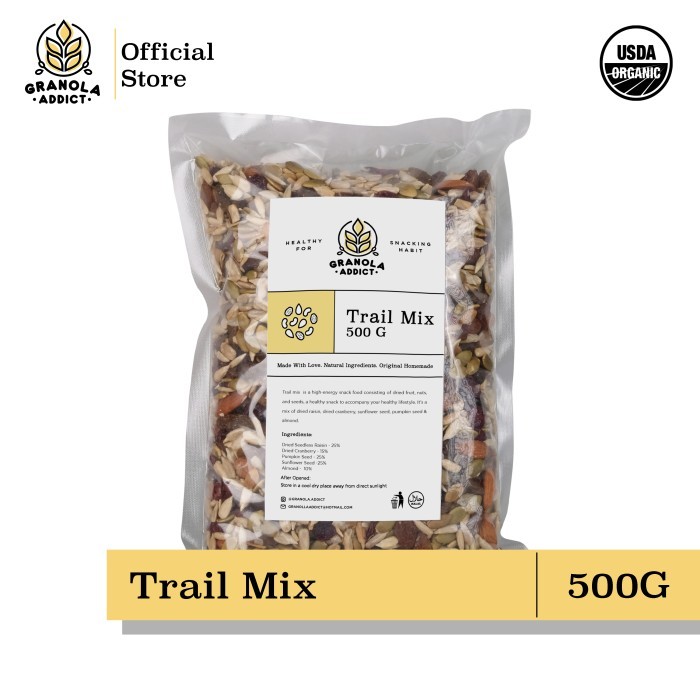 

Trail Mix (Sunflower, Pumpkin Seeds, Almond, Raisin, Cranberry) 500G - Normal Pack