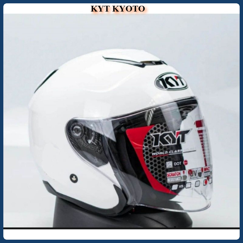 KYT - HELM KYOTO MERK MLA Gratis Stiker Warna Merah Hitam Putih
