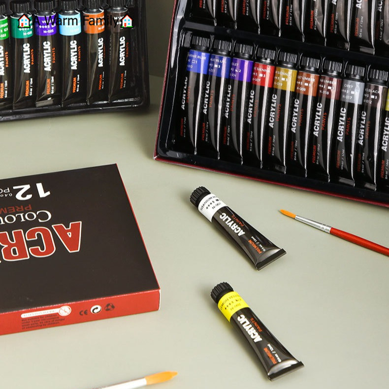 

Set Cat Akrilik 12/24/30 Warna Tabung Aluminium Untuk Melukis Grafiti Bahan DIY Seni Rupa