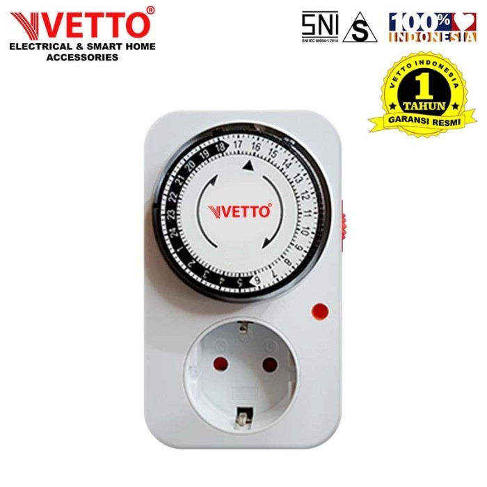 VETTO Stop Kontak Timer Analog - 24 Jam