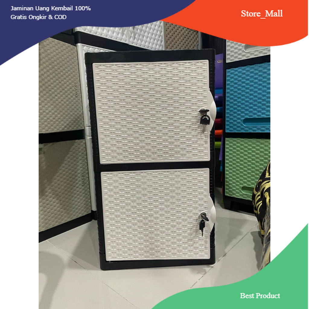 【 PROMO 】 Lemari Plastik Pintu 1 Susun 2 Slap sapporo