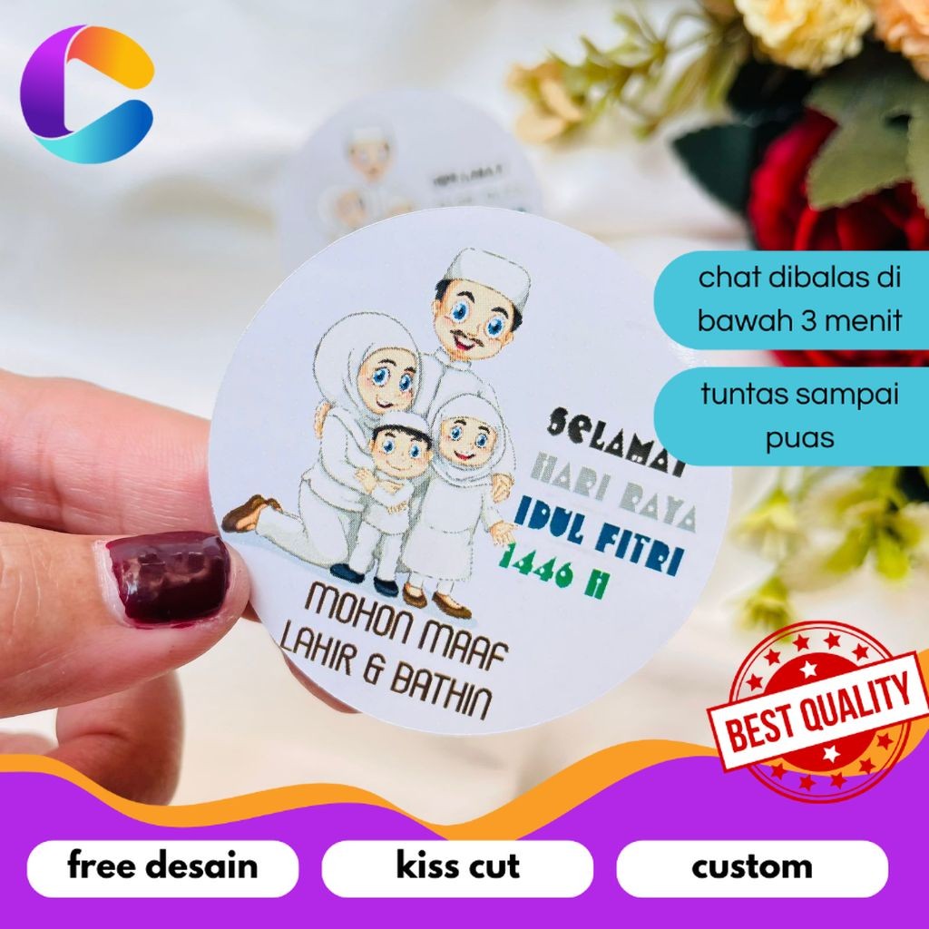 

Cetak INC 5-8 Sticker Bulat Label Ramadhan Stiker Toples Cookies Selamat Idul Fitri Lebaran Eid