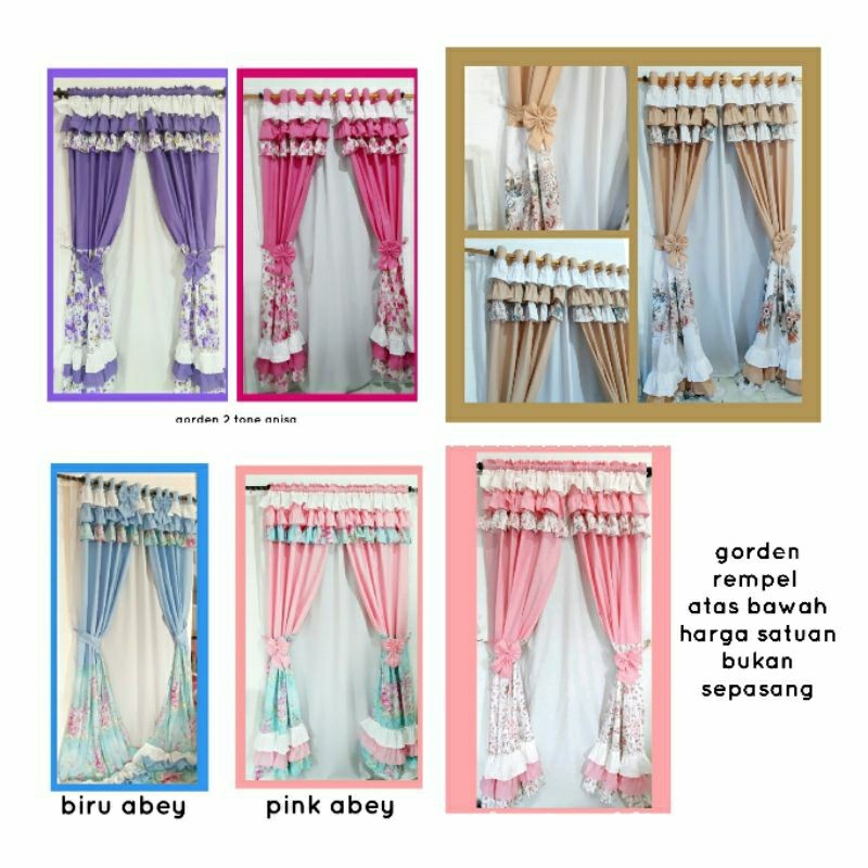 Gorden Shabby Serut Ring 2Tone Jendela Pintu (Harga Per Helai/1 Sisi)
