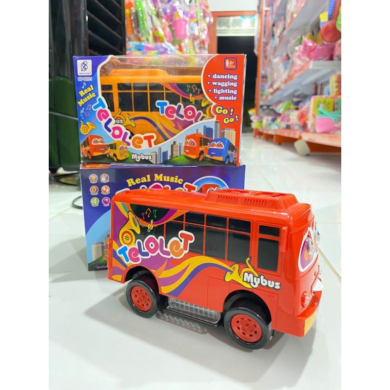 6.6 Mainan Truk Oleng Tayo Bus Dancing Robot Mobil Ada Lampu dan Musik telolet SNI mainan bus dancin