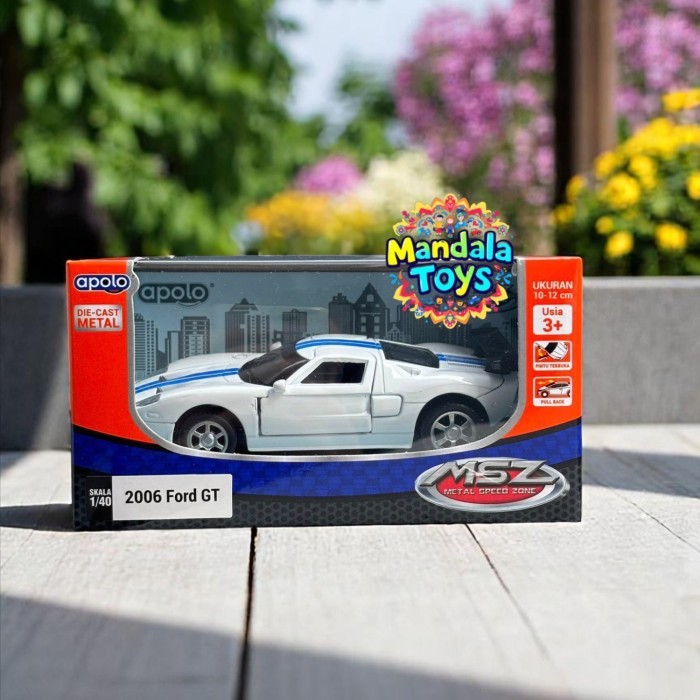 Apolo MSZ 1/40 2006 Ford GT Putih Diecast Metal/Pintu Terbuka/Pullback