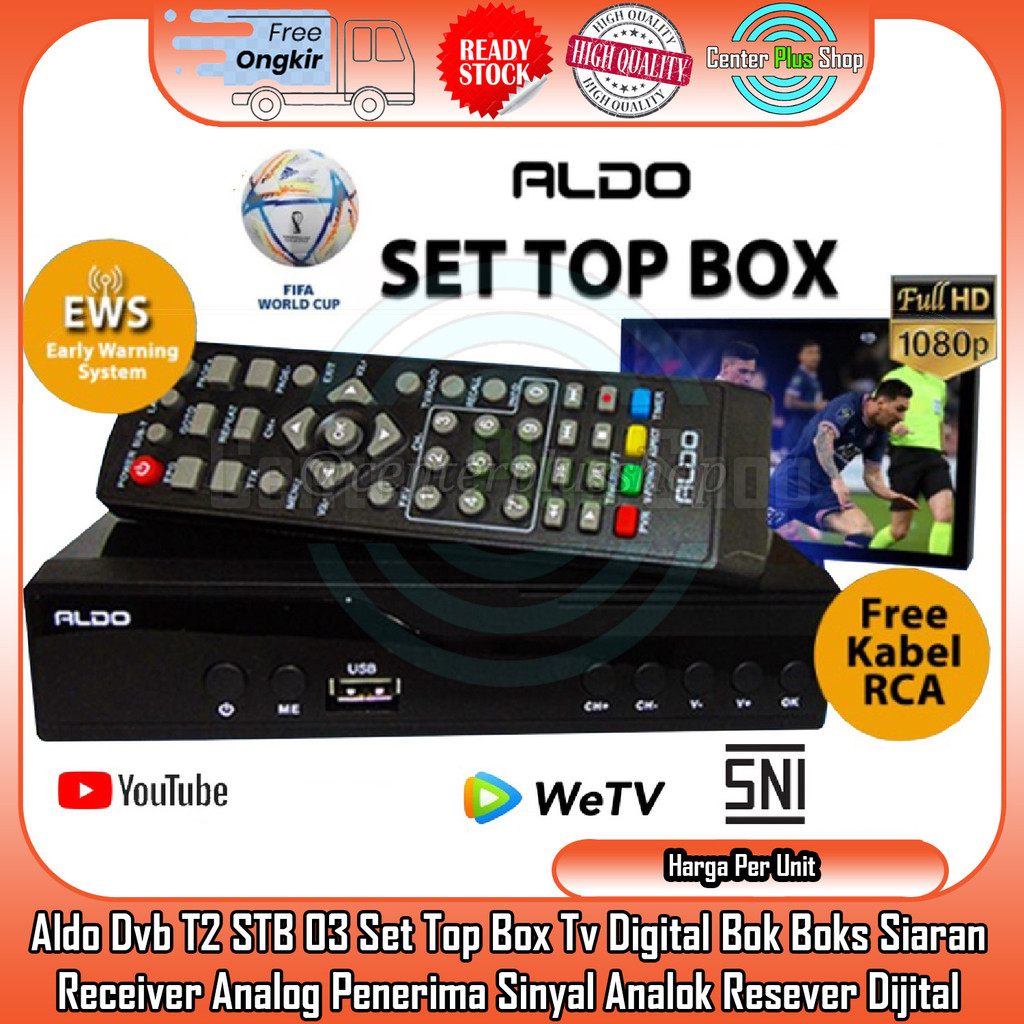 Aldo Dvb T2 STB 03 Set Top Box Tv Digital Bok Boks Siaran Receiver Analog Penerima Sinyal Analok Res