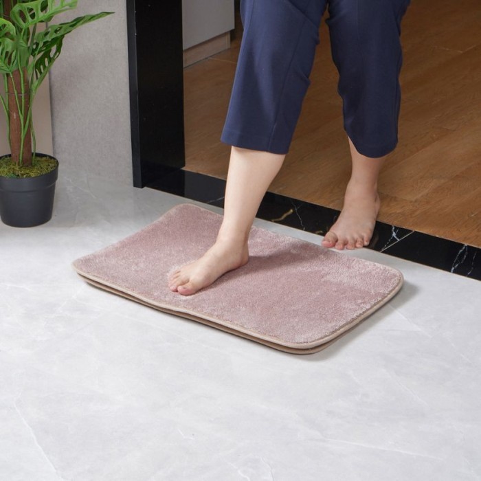 Keset Kamar Mandi Set 2 Pcs Polos INFORMA Keset Foam Persegi Panjang Anti Slip