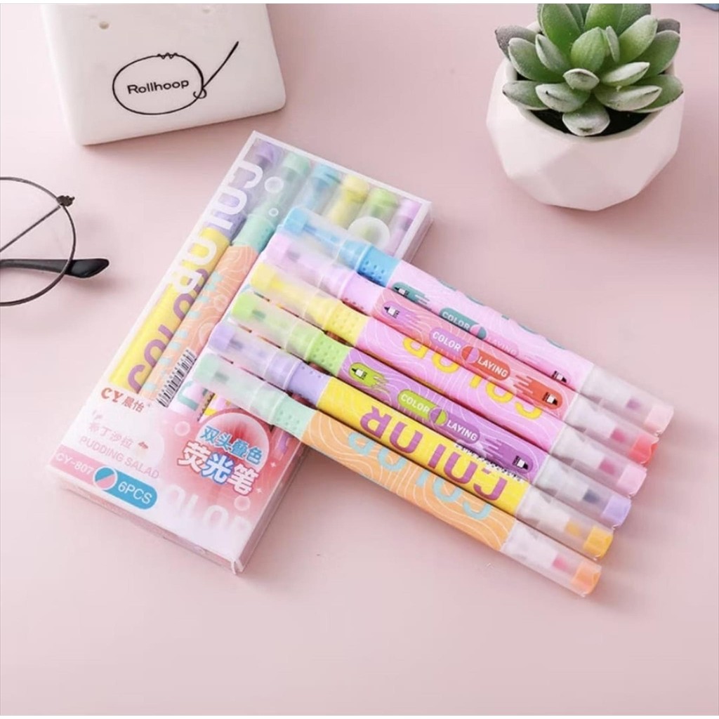 

Stabilo 1 set Pastel 2 sisi 6pcs 12 warna