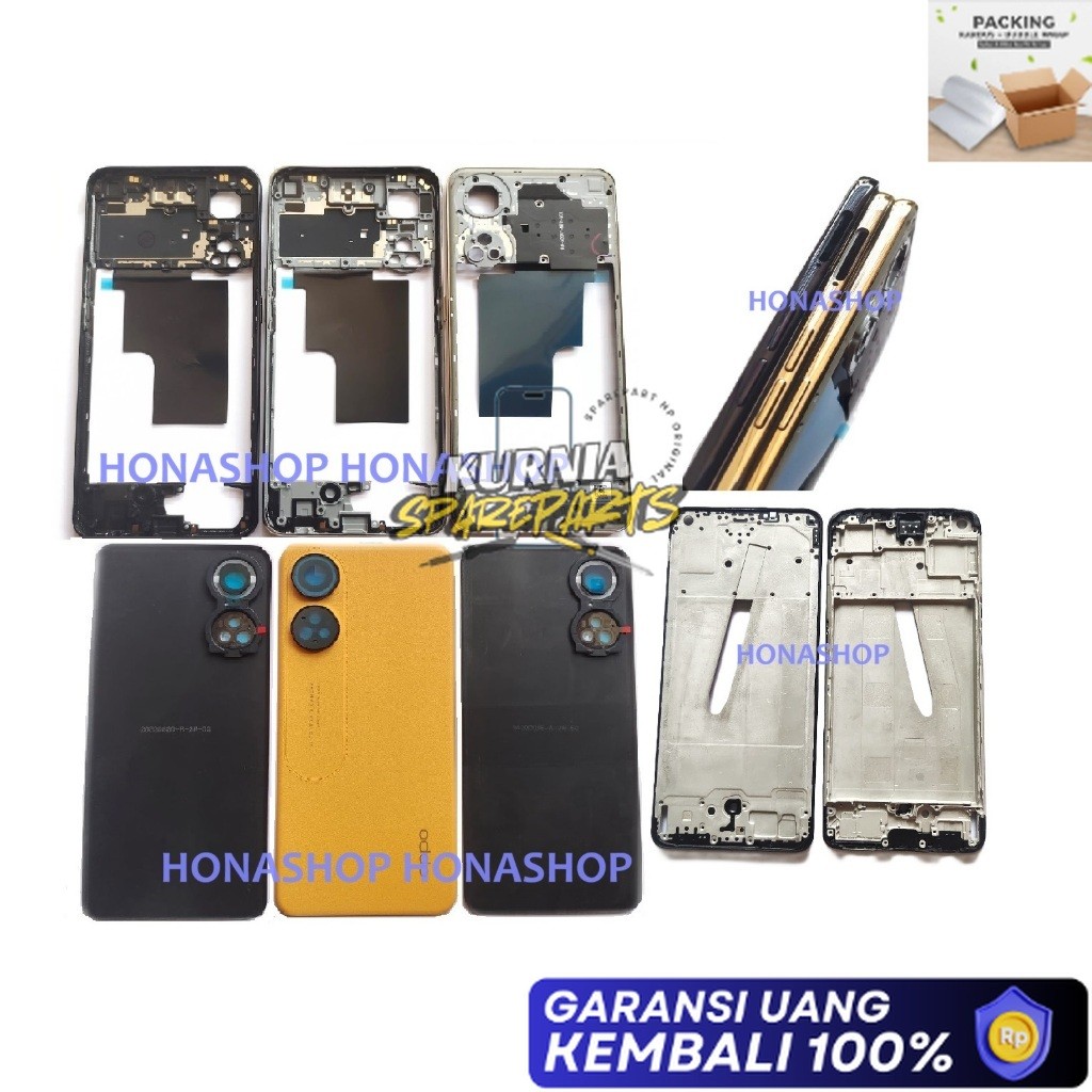 ADA GARANSI TULANG FRAME BAZEL + BACK CASING HOUSING OPO RENO 8T 4G TUTUPAN BATERAI FULLSET