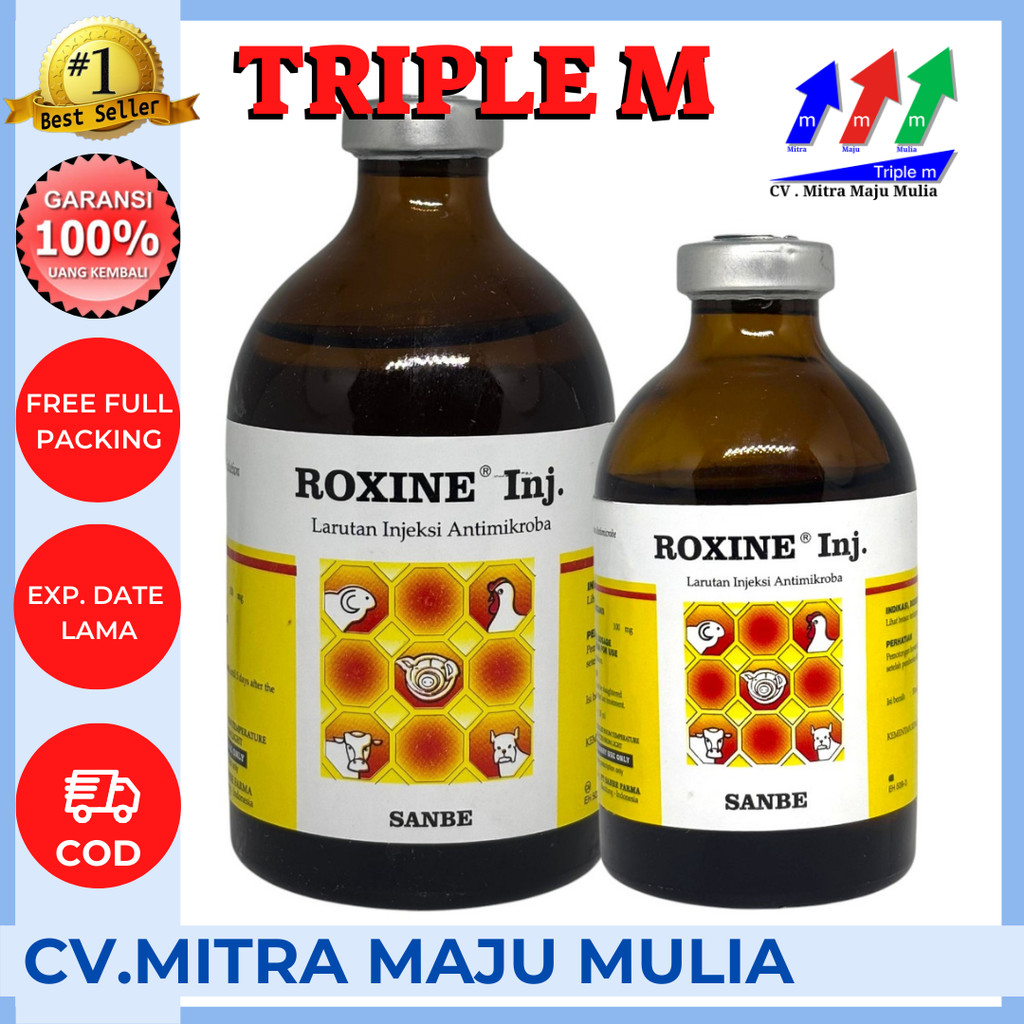 Roxine 50ml Roxine 100 ml Antibiotik Sapi Kambing dll Sanbe