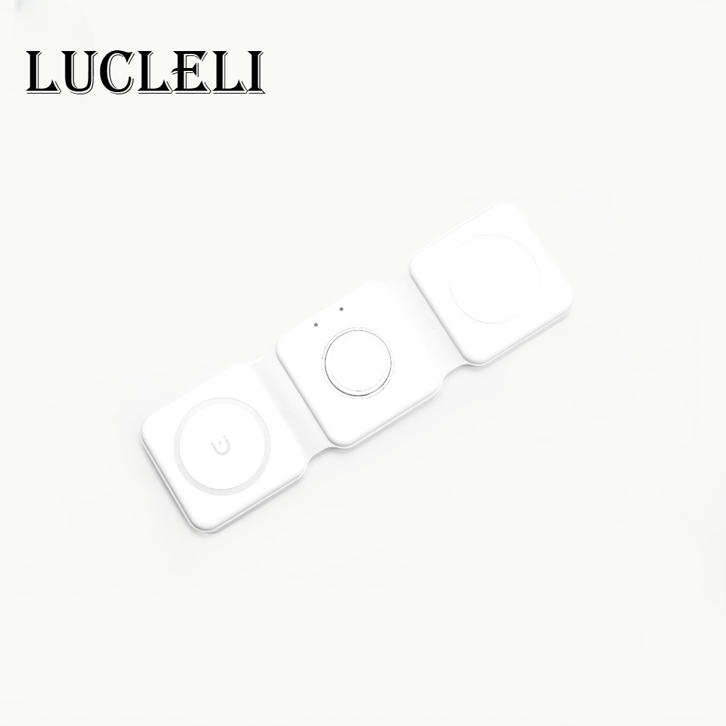 [LUCLELI] 3in1 Magnetic Wireless Charger Pad Stand Fast Charging-15W