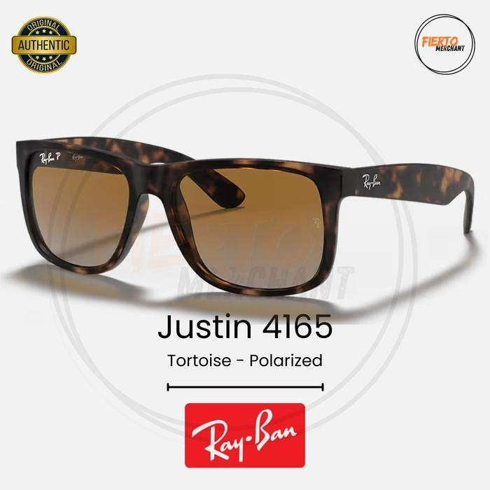 Kacamata Rayban Justin 4165 Ori/Original Brown Tortoise Sunglasses Polarized Anti Silau&UV