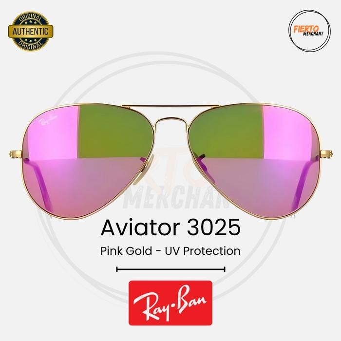 Kacamata Rayban Aviator 3025 Pink Ori/Original Anti UV Protection Sunglasses