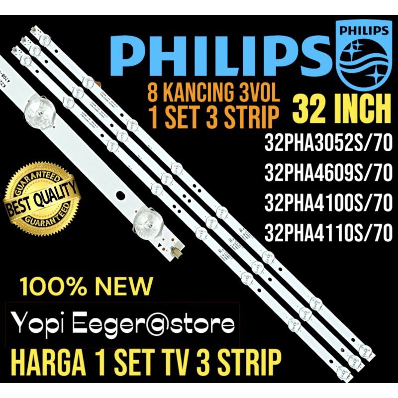 BACKLIGHT TV LCD LED PHILLIPS 32 INCH 32PHA3052S/70-32PHA4609S/70- 32PHA4100S/70- 32PHA4110S/70 BACK
