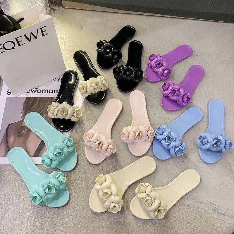 Sandal Jelly Slip Bunga