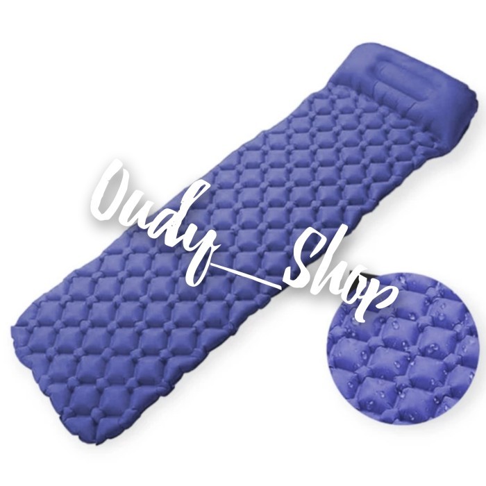 Sleeping Pad Pillow Matras Kasur Lipat Bantal Angin Camping Ultralight - Navy