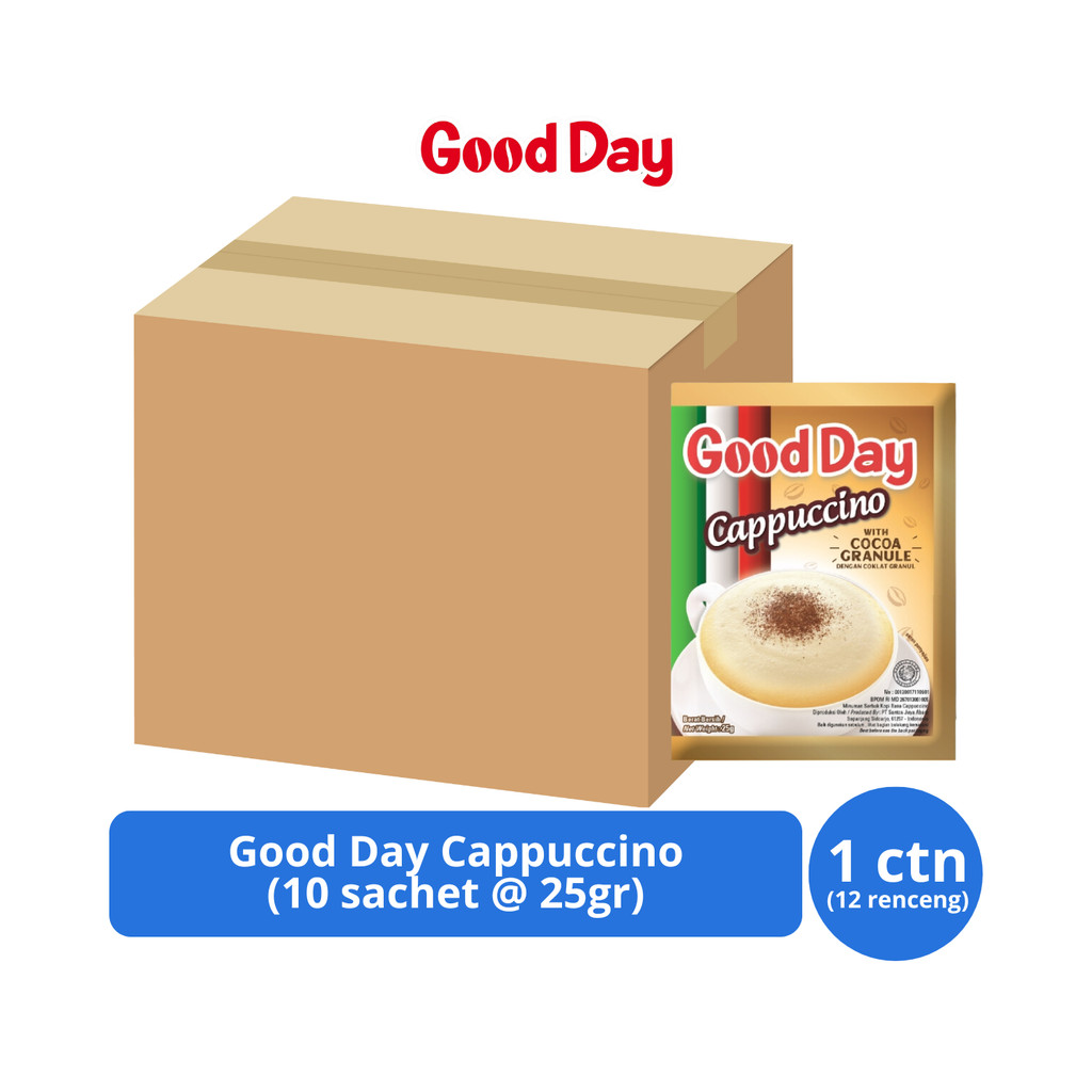 

Good Day Cappuccino 10s @ 25gr x 12 renceng [Karton] 1 dus 1dus 120 pcs