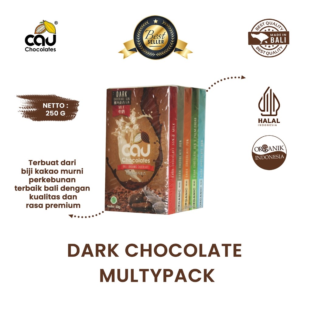 

Cau Chocolates - Dark Chocolate Multypack / Paket Cokelat - 250 Gr