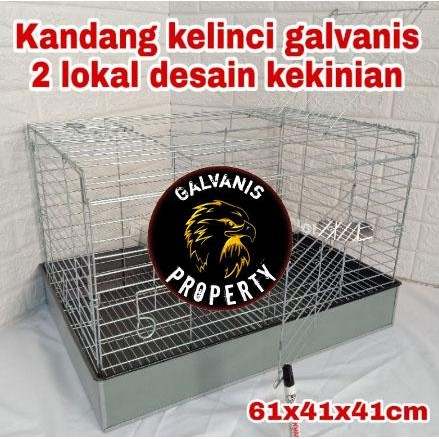KANDANG KELINCI GALVANIS BESAR LIPAT BAHAN GALVANIS 61x41x41cm