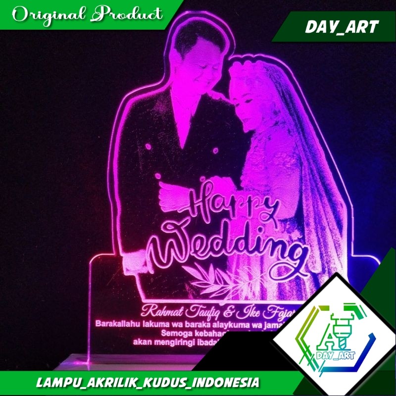 Lampu akrilik custom foto