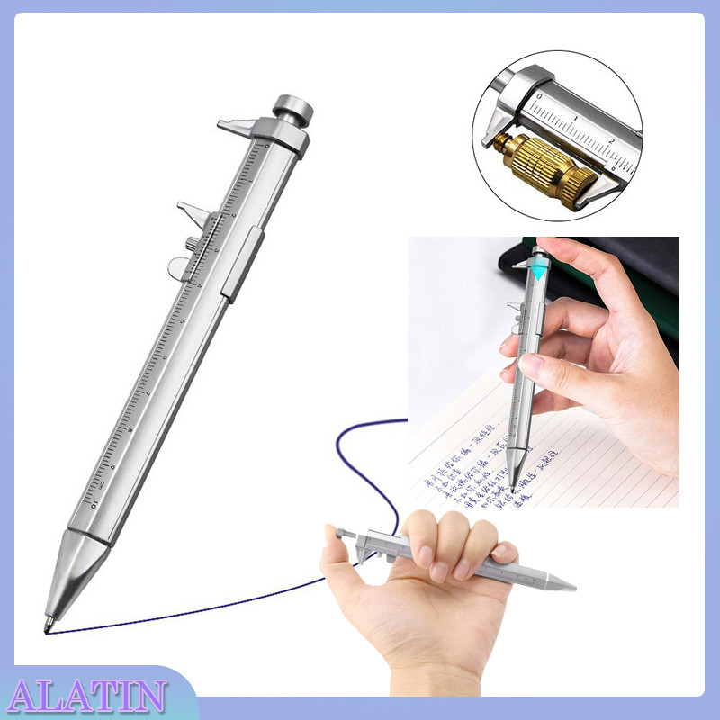 

Pena Pulpen Multifungsi Ballpoint Pen Caliber Measuring Tool Scale Ruler / Pena Vernier Caliper