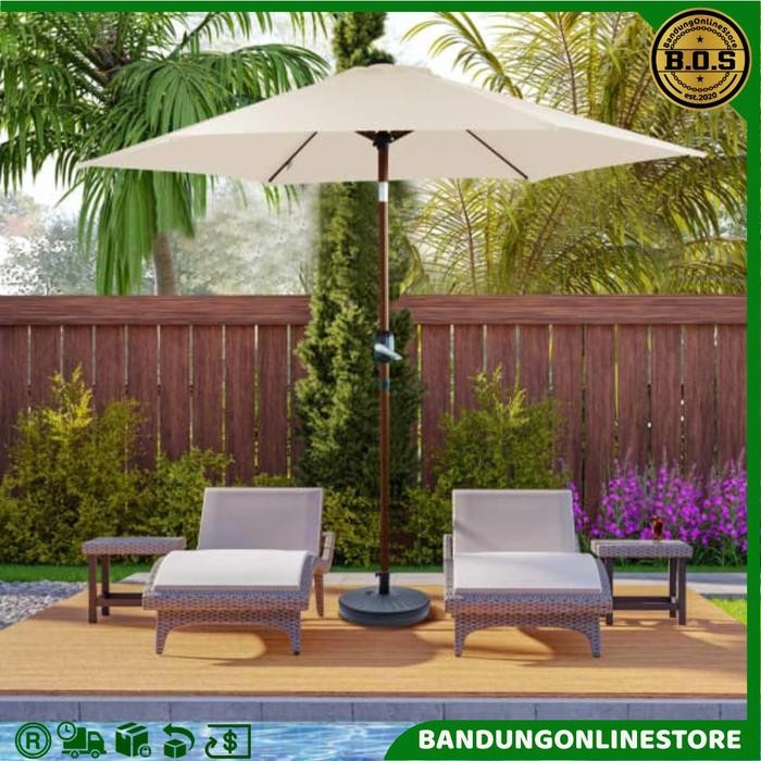 Soleil Payung Taman 2,5 Meter Patio Payung Cafe Hotel Payung Kolam Renang Payung Besar Outdoor Payun
