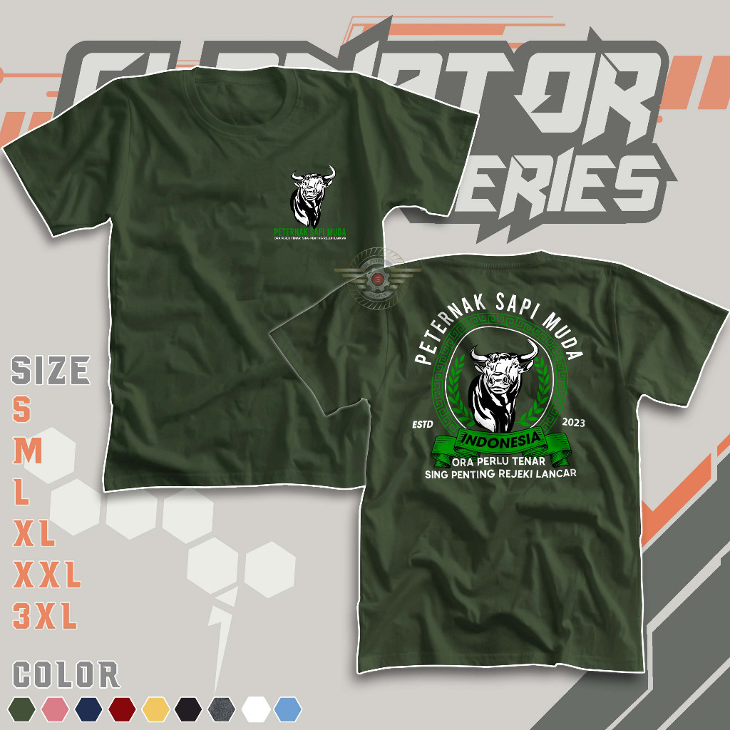 KAOS PETERNAK SAPI MUDA INDONESIA | Baju Peternak Sapi Pendekar Arit Sakti | Pejuang Rupiah Petani B