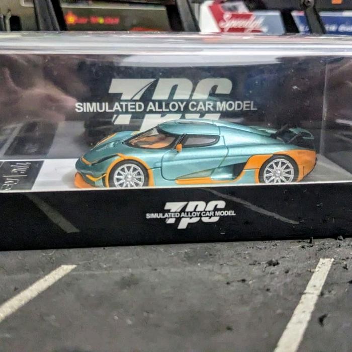 HJ99 Diecast TPC Koenigsegg Regera Ice Blue Orange Segel