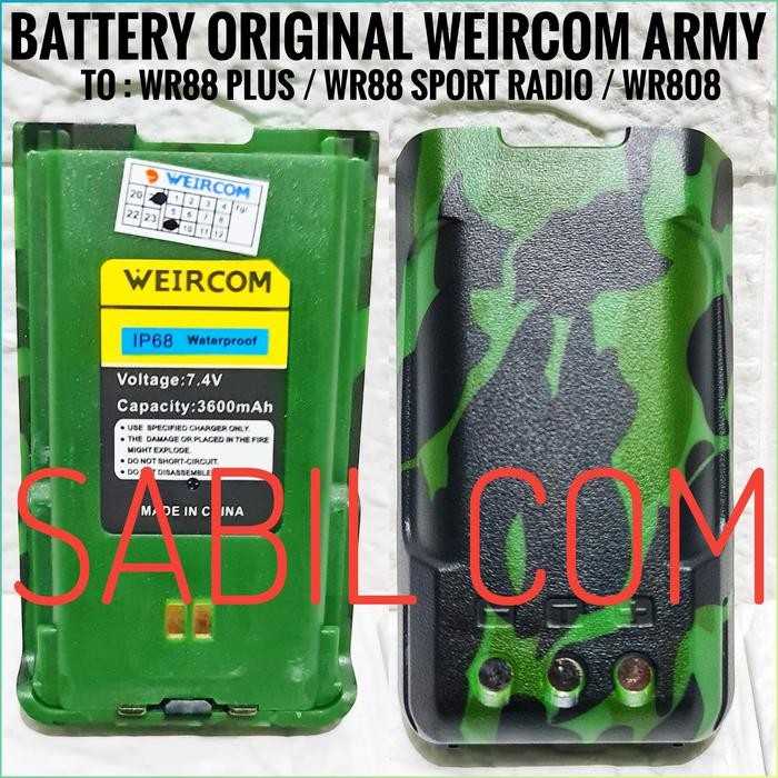 BATRE HT WEIRCOM WR88 PLUS BATTERY WEIRCOM WR 88 PLUS IP68 WATERPROOF - Army