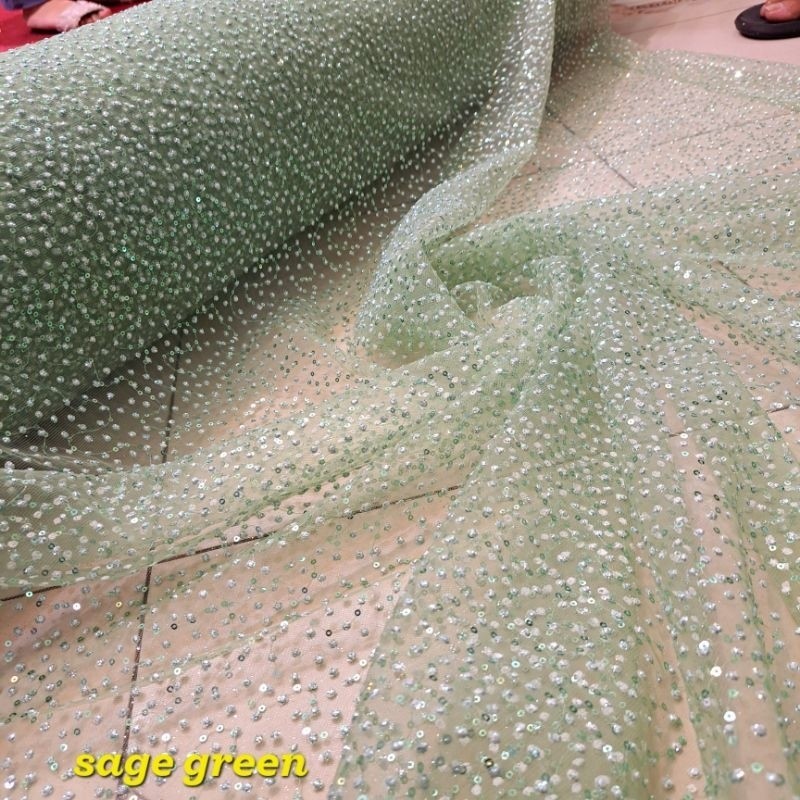 Kain tulle prunggu dot mata ikan / Kain tille candy crush motif bintik bintik / cocok buat dress,gam
