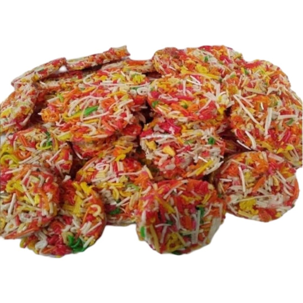 

Kerupuk Rengginang Pelangi Bawang Mentah Isi 40 Keping Siap Goreng Kering