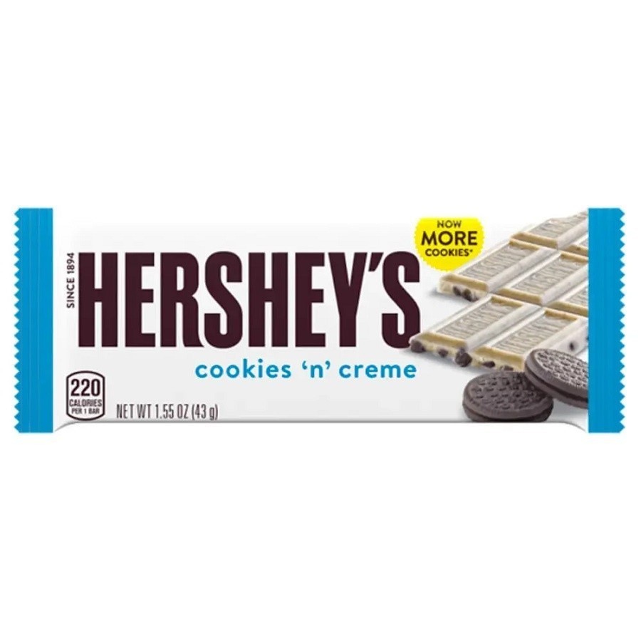 

Cokelat HERSHEY'S Cookies n Creme 43gram asal Amerika USA