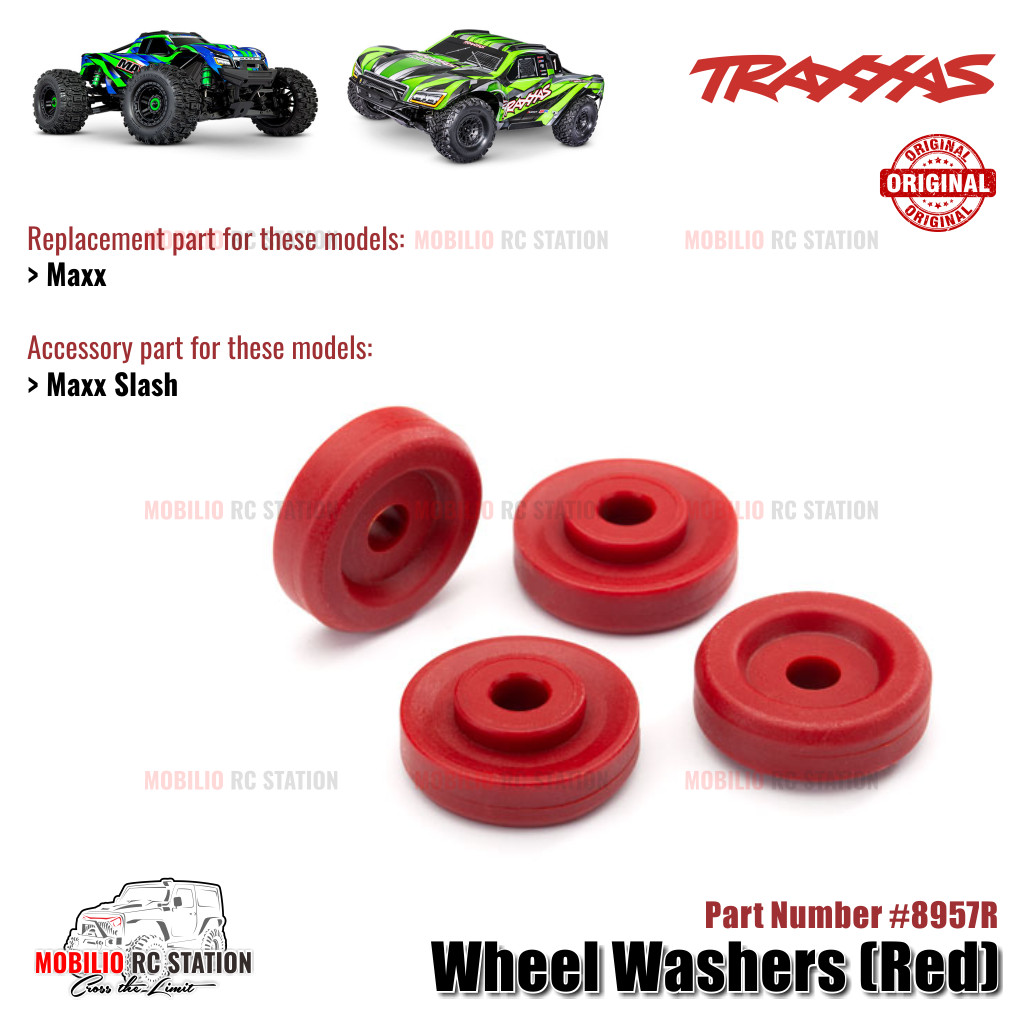 Traxxas Part #8957R Red Wheel Washers for RC Traxxas Maxx or Maxx Slash