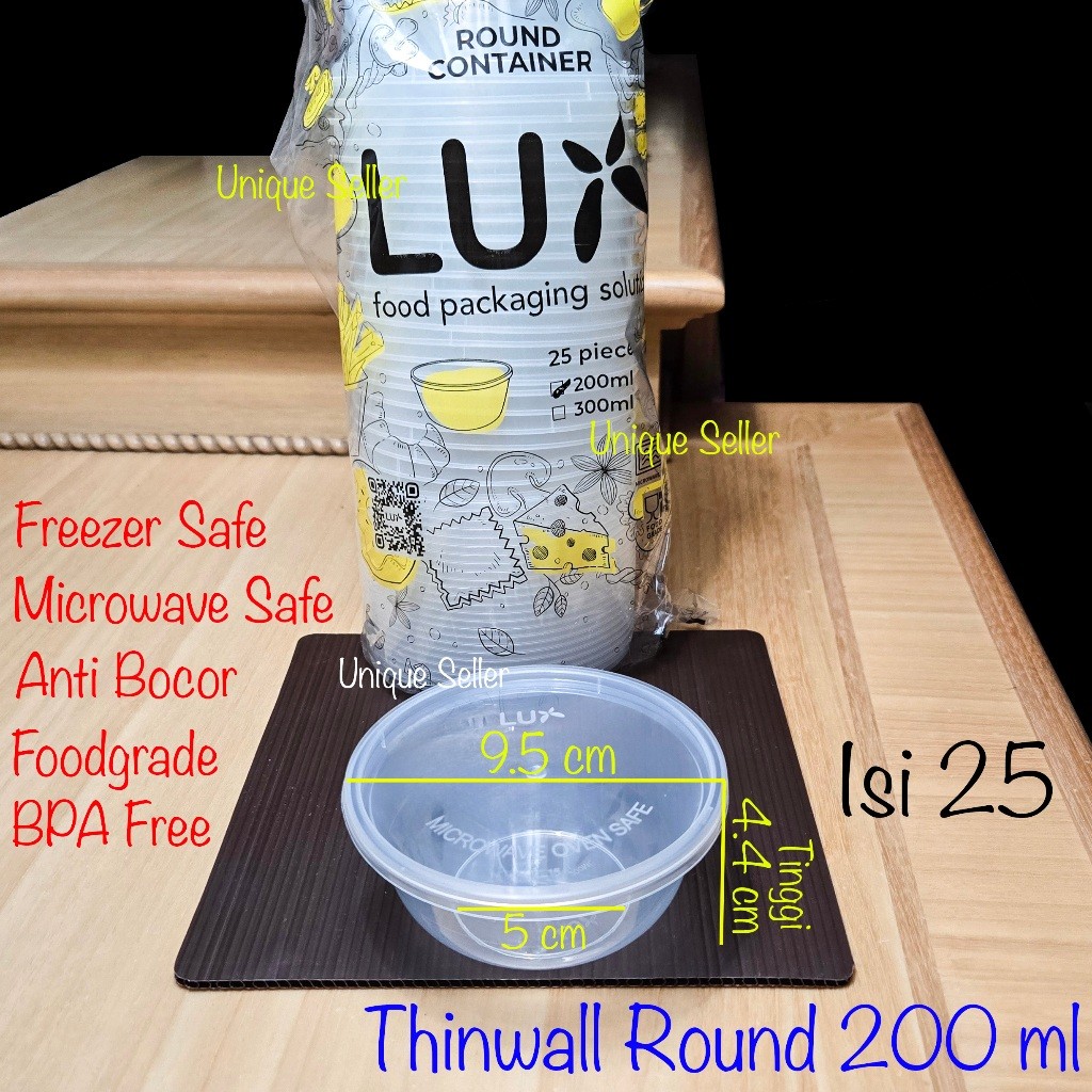[Isi25] Thinwall Roundbowl Round Bowl 200 ml 200ml LUX Anti Bocor / Thinwall Thinwal Round 200 ml 20