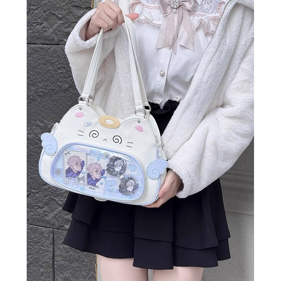 Tas Selempang Kanvas Wanita Tas Selempang Serbaguna / Tas Bahu Kartun Lucu / Tas Seragam JK