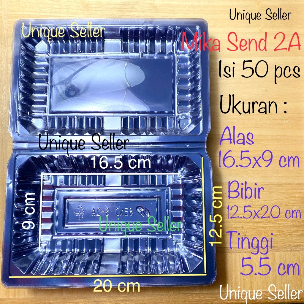 [Isi50] Mika 2A Kue Roti Nasi Bihun Bakmi SEND 2A Uk 20x12x5.5 cm Uk 20x12 cm / Mika Wadah Plastik M
