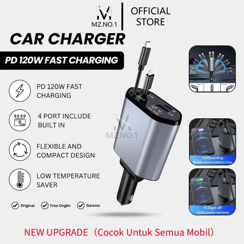 【COD】Car Charger IOS dan Type-c / Charger Mobil Type C / Car Charger Mobil / Adaptor Charger Mobil /