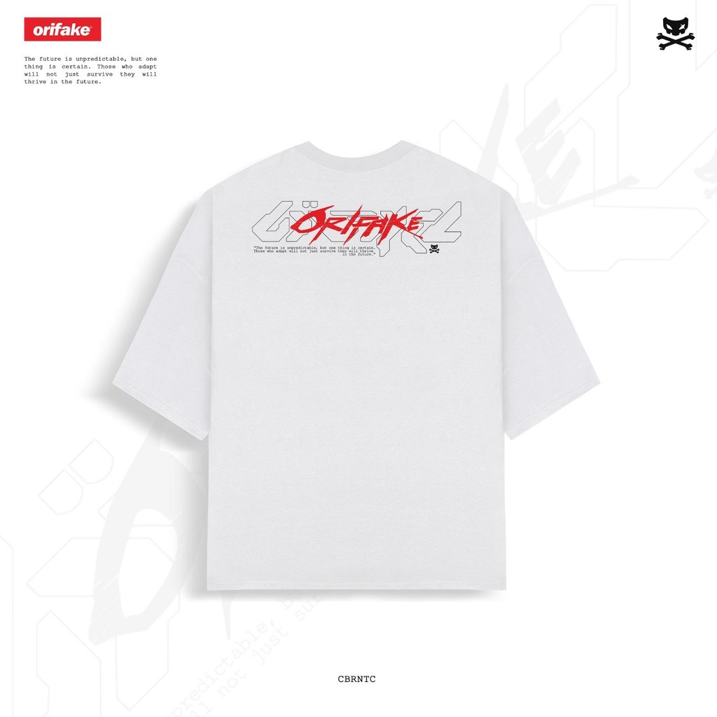 [COD] ORIFAKE- T-Shirt Oversize Design Cybernatic White Kaos Pria Original