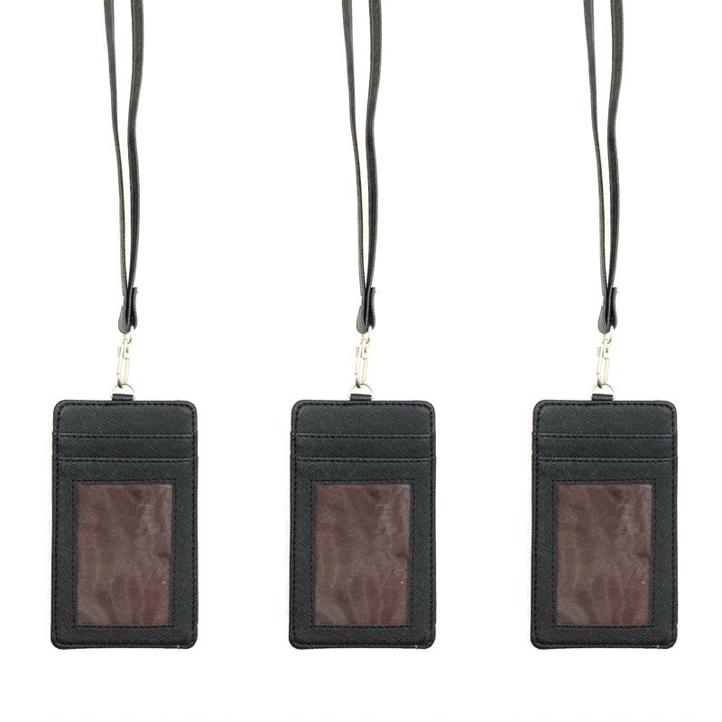 

￼Name Tag ID Card Holder Kulit Lanyard Termurah Berkualitas PU Leather Lanyard NameTag ID Card Holder BISA COD