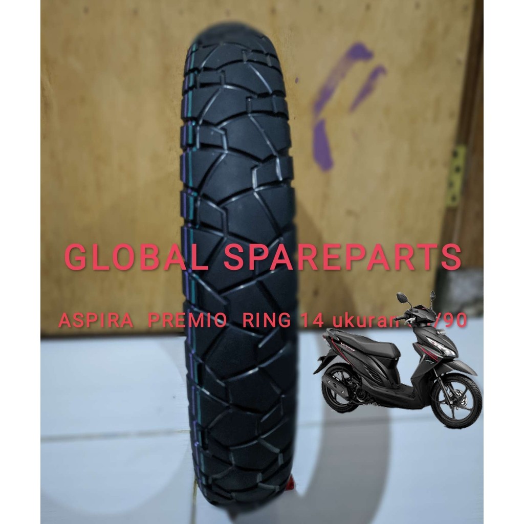Original Ban Depan Motor VARIO 110 LED Semi Trail Ukuran 80/90 ring 14 ASPIRA TERENO