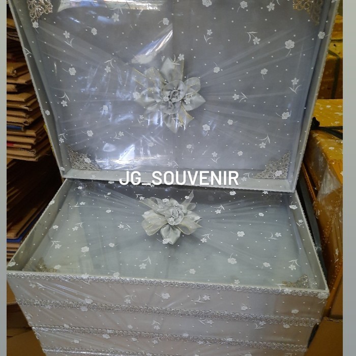 Kotak Hantaran Seserahan Mika Tile Tinggi Warna Silver