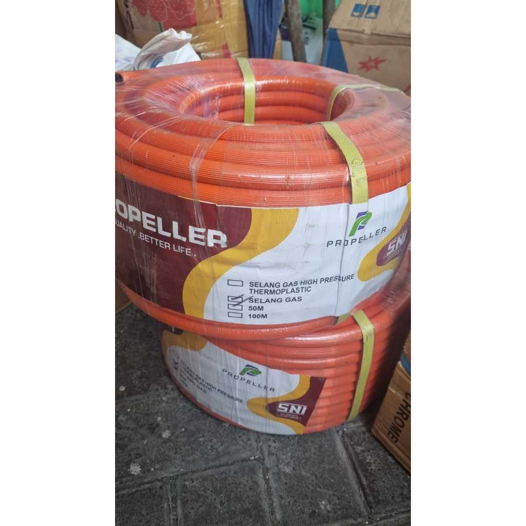 [PROMO] SELANG LPG 2 LAPIS HITAM ORANYE PROPELLER 50 METER