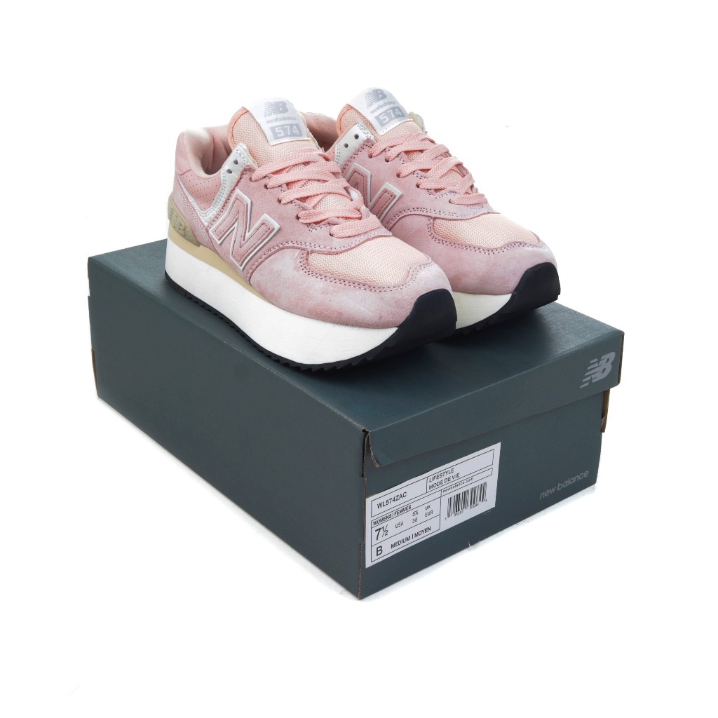 (ZEEZ) Sepatu New Balance 574 Platform Pink White