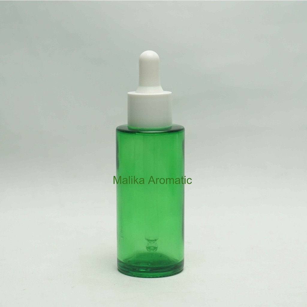 Serum 50 ml RF Hijau Original Pipet Putih PP / Botol Pipet Karet / Botol Serum / Botol Kaca Kosmetik