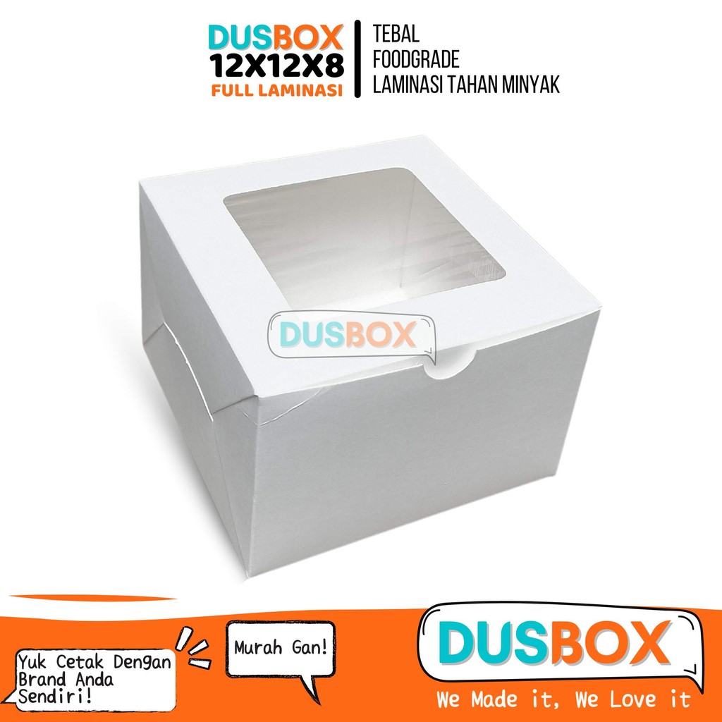 Box 12x12x8 Ivory / Box Snack / Dus Mini Cake / Dus Korean Cake / Dus Chiffon /  Box Pancake