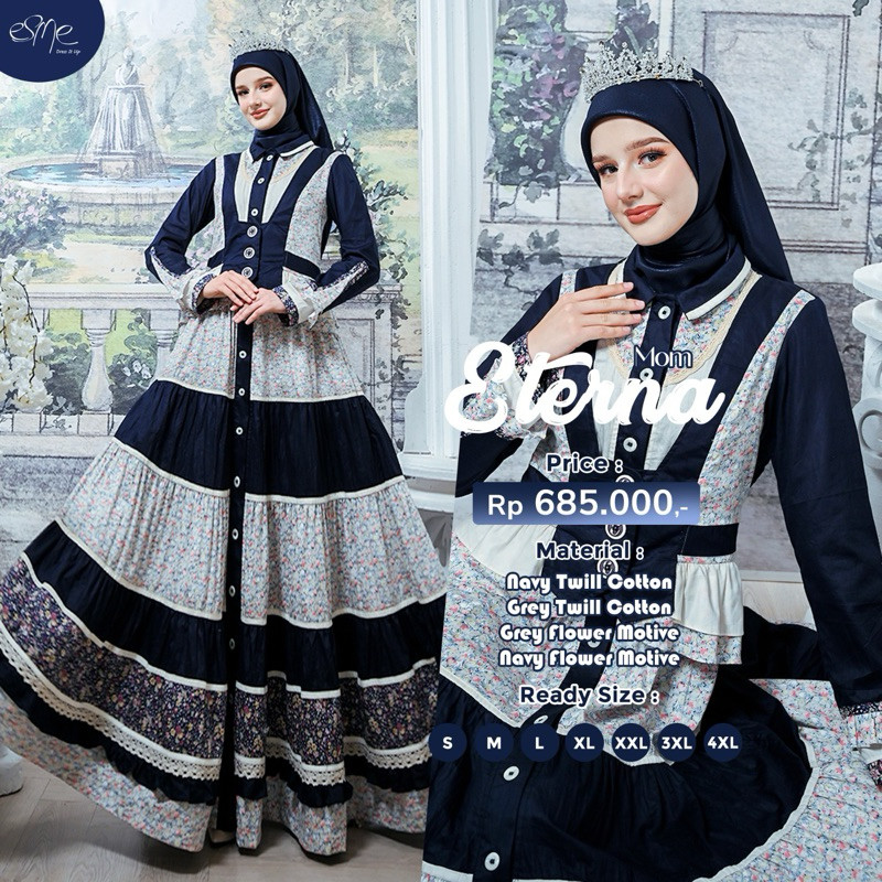 Esme Fashion Ori Koleksi Gamis Repro Motif Premium Bisa Cod