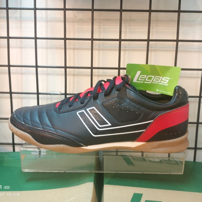 ✨TERLARIS  -sepatu futsal league legas meister hitam merah pria  promo - hitam merah, 39